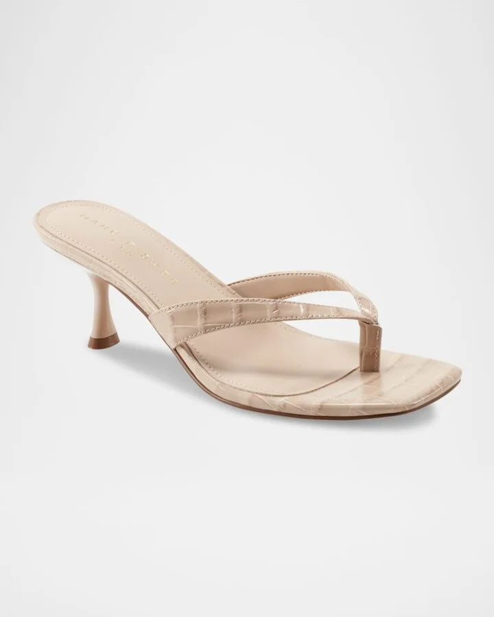 Amele Croco Kitten Thong Slide Sandals - Image 4