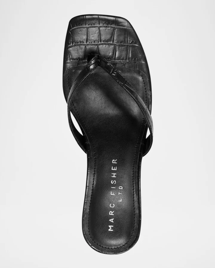 Amele Croco Kitten Thong Slide Sandals - Image 6