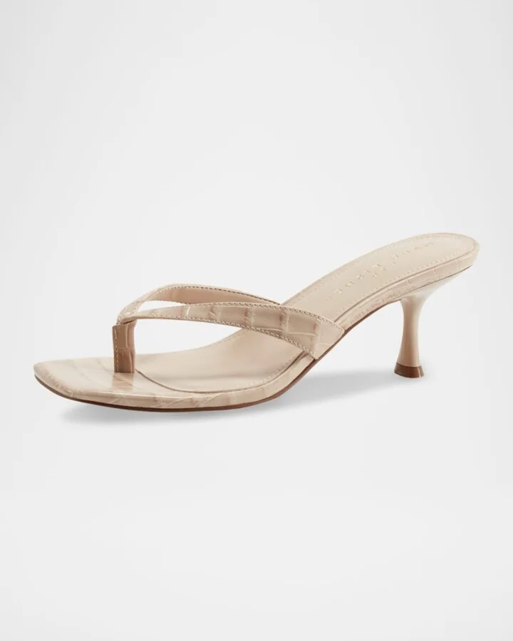 Amele Croco Kitten Thong Slide Sandals - Image 9