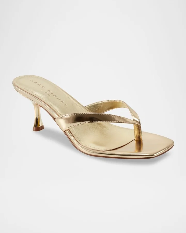Amele Metallic Kitten Thong Slide Sandals - Image 5