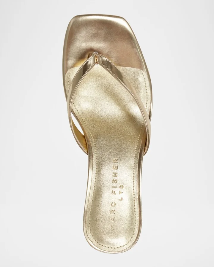 Amele Metallic Kitten Thong Slide Sandals - Image 6