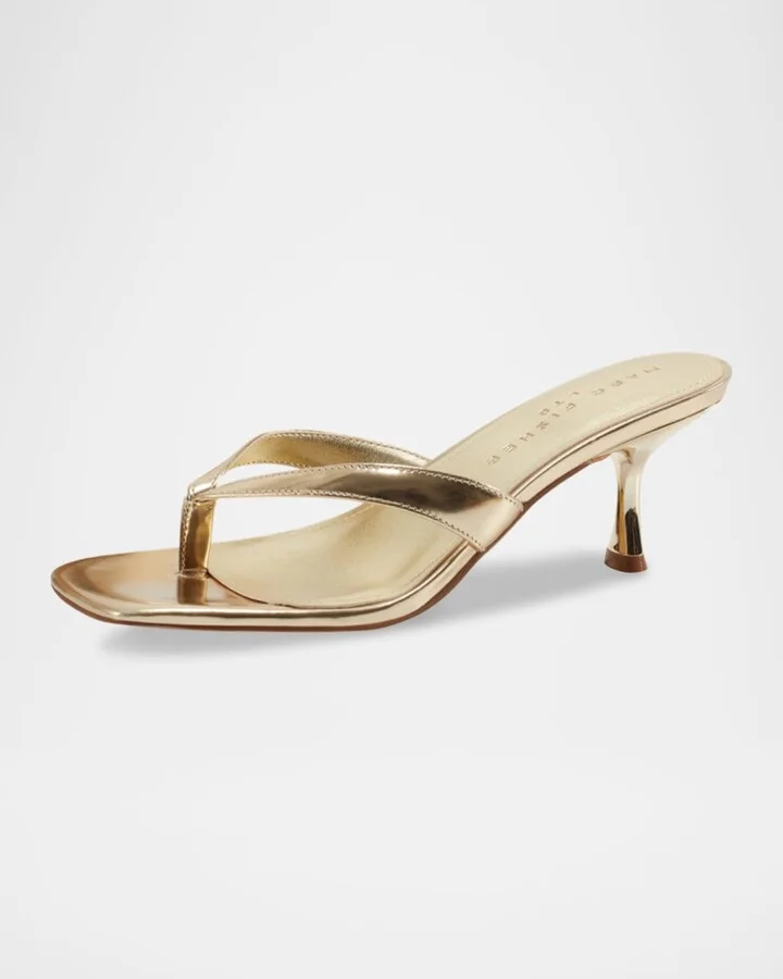 Amele Metallic Kitten Thong Slide Sandals - Image 7
