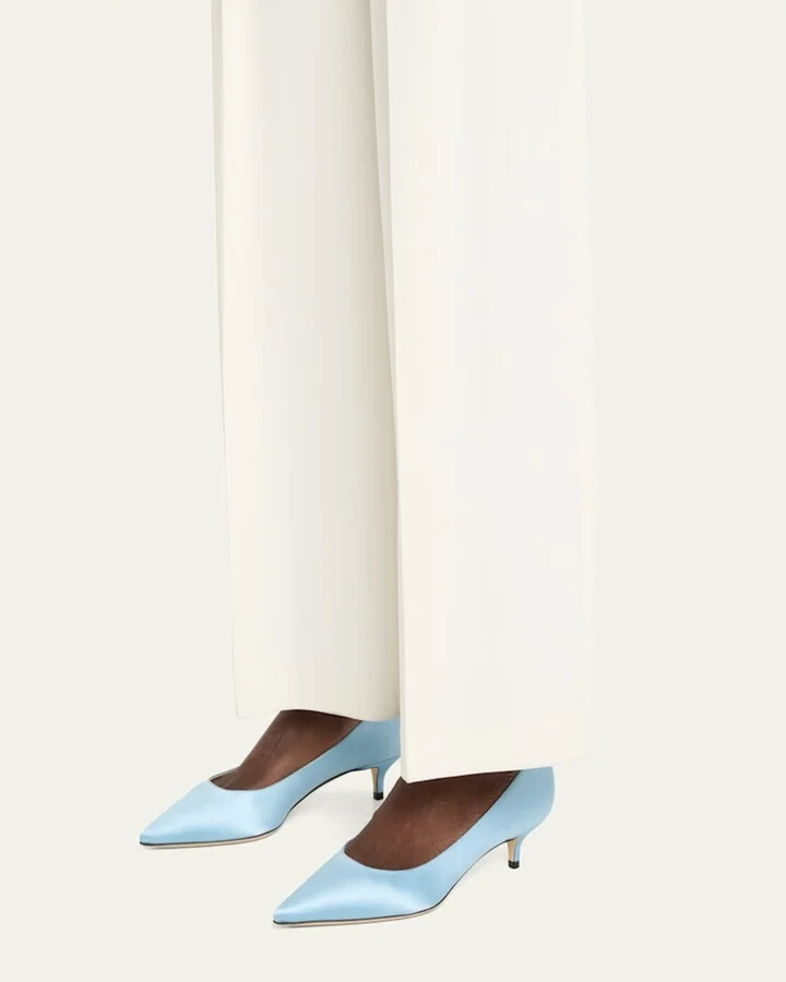 Amelia Satin Kitten-Heel Pumps - Image 4