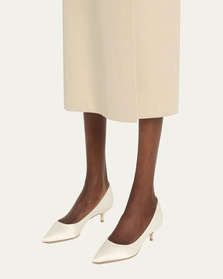 Amelia Satin Kitten-Heel Pumps - Image 7