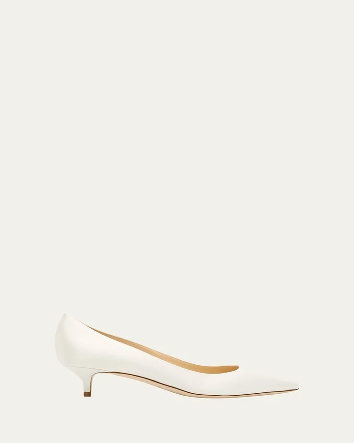 Amelia Satin Kitten-Heel Pumps