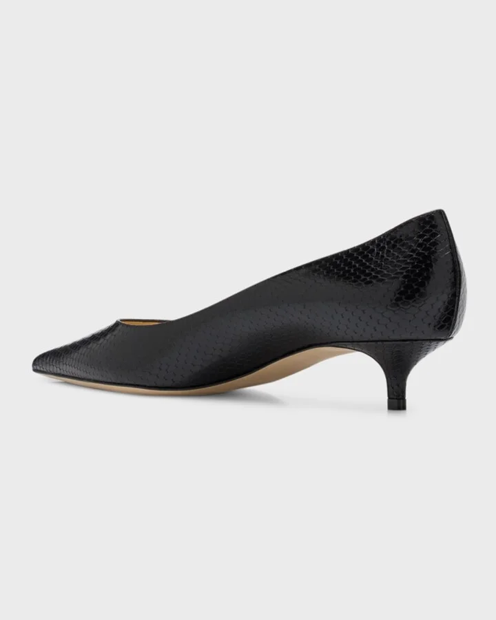 Amelia Snake Printed Kitten-Heel Pumps - Image 7