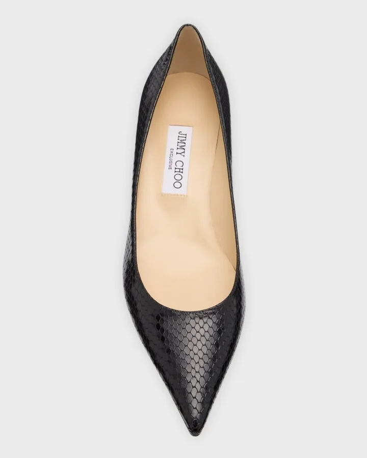 Amelia Snake Printed Kitten-Heel Pumps - Image 9