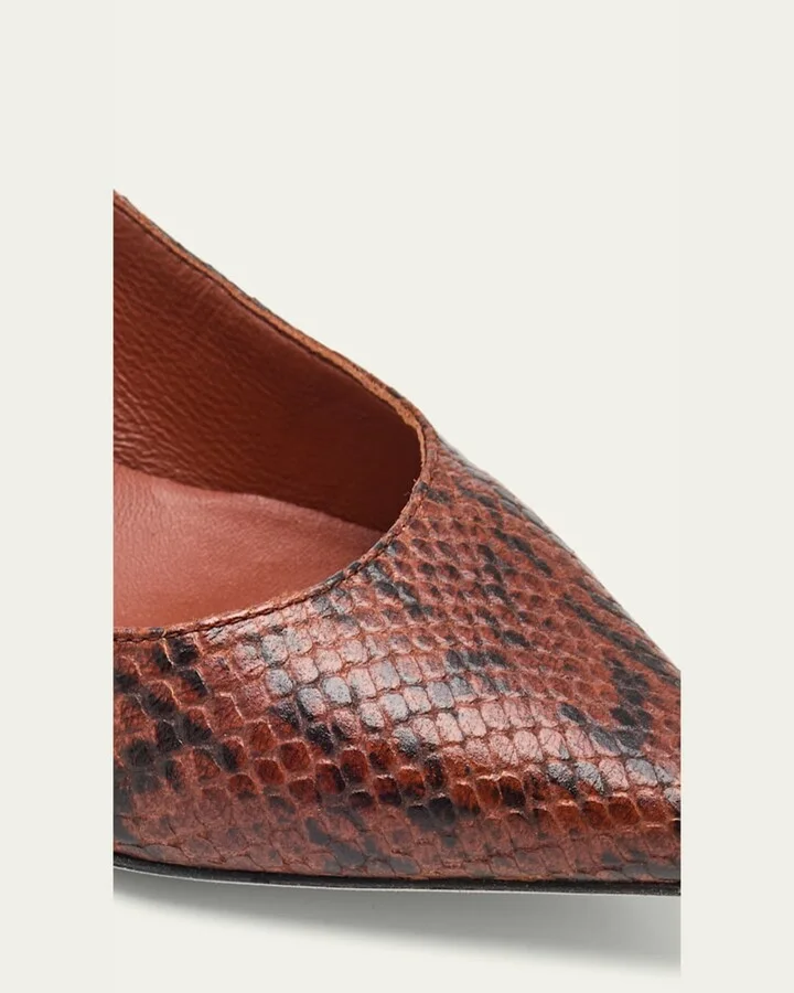 Amelia Snake-Printed Leather Pumps - Image 2