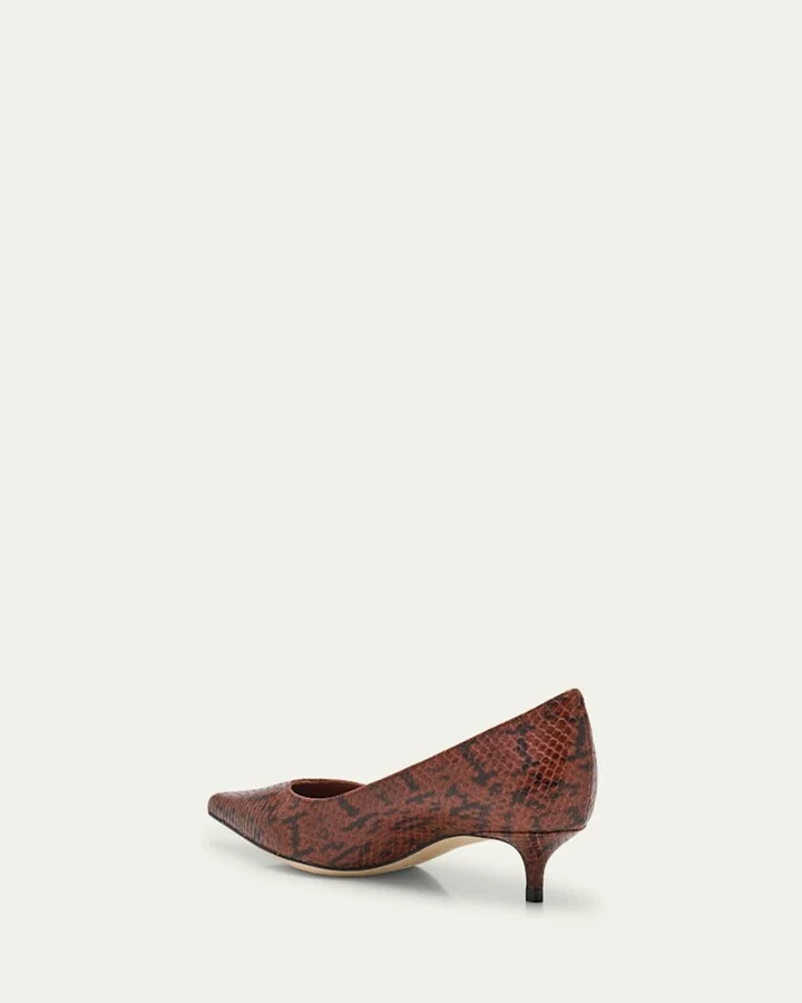 Amelia Snake-Printed Leather Pumps - Image 4