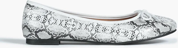 Amelie snake-print leather ballet flats