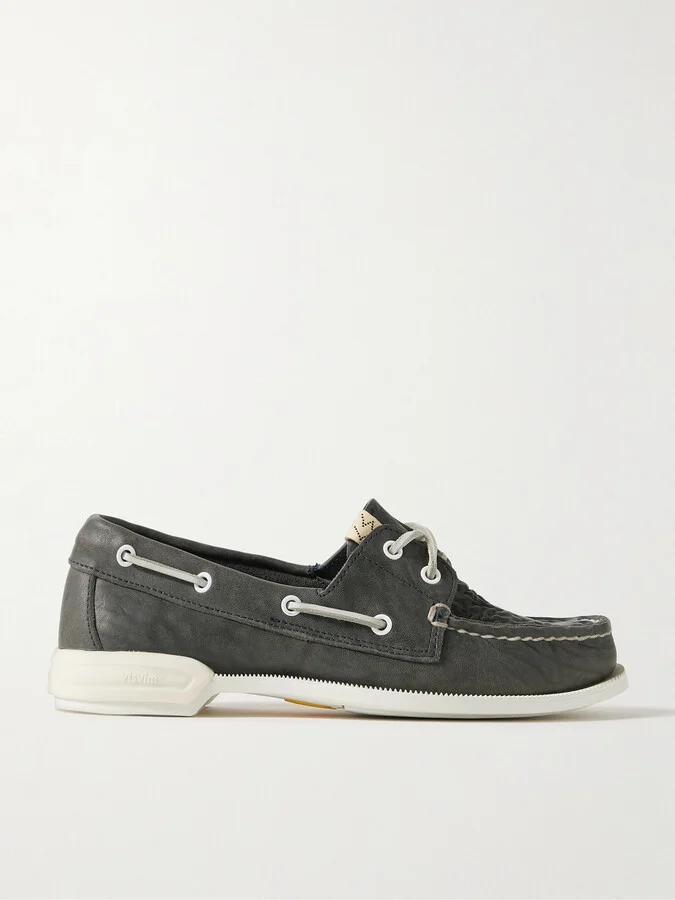 Americana II Eye-Folk Textured-Leather Boat Shoes