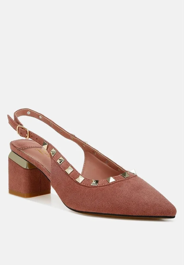 Ameya Stud Emebllished Microfiber Sandals - Image 5