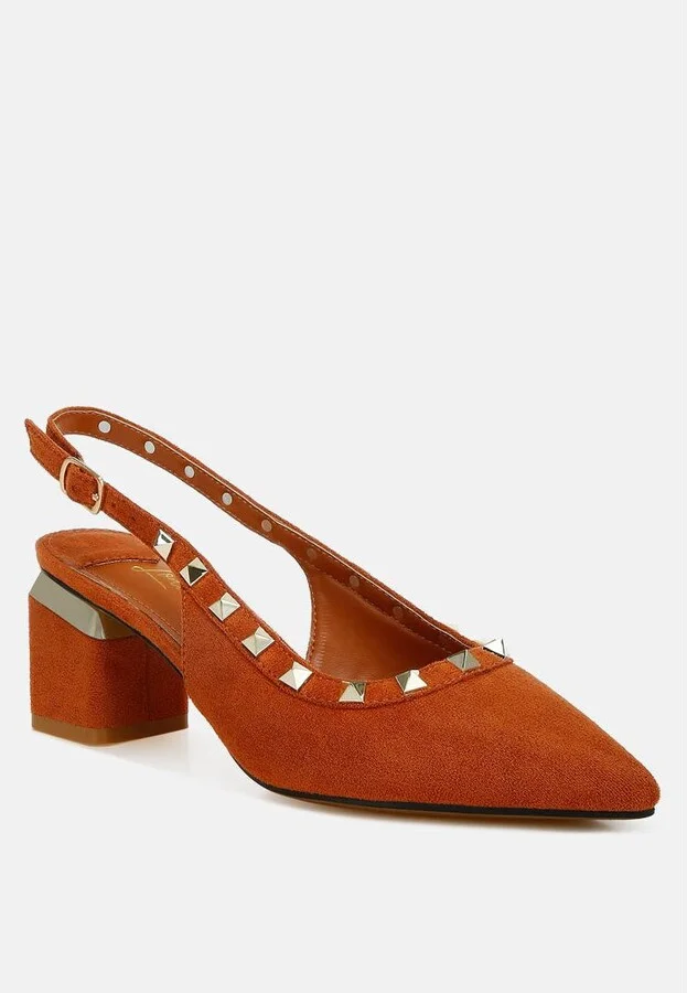 Ameya Stud Emebllished Microfiber Sandals - Image 7