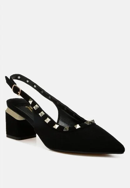 Ameya Stud Emebllished Microfiber Sandals Women - Image 3