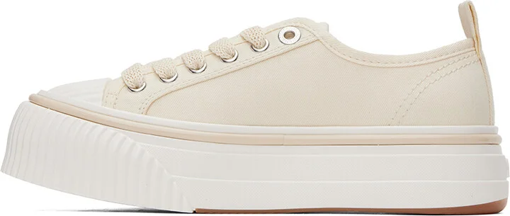 AMI Paris Beige Ami 1980 Platform Sneakers - Image 3