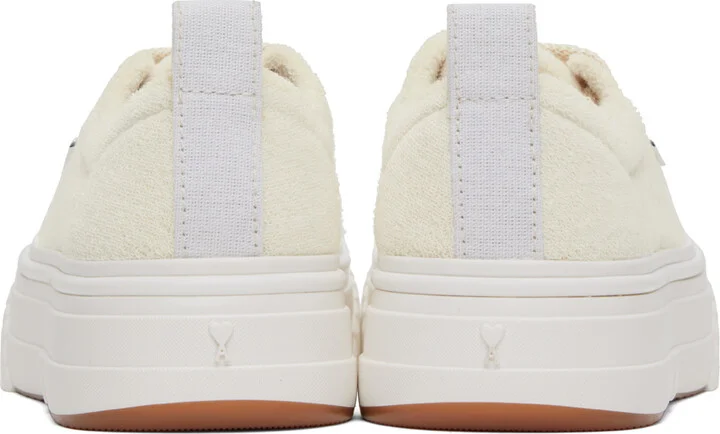 AMI Paris Beige Ami 1980 Platform Sneakers - Image 2