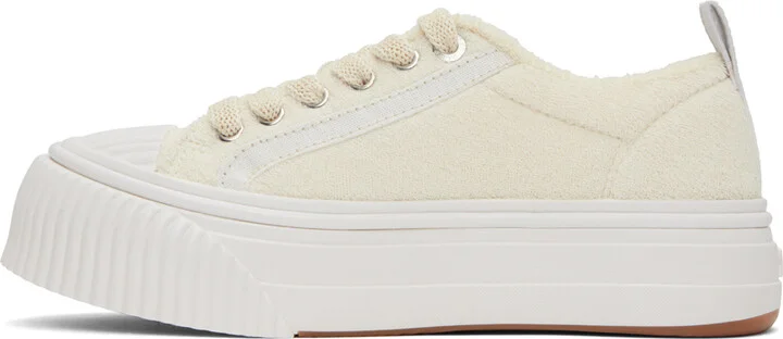 AMI Paris Beige Ami 1980 Platform Sneakers - Image 3