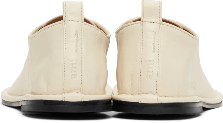 AMI Paris Beige Leather One Cut Oxfords - Image 2
