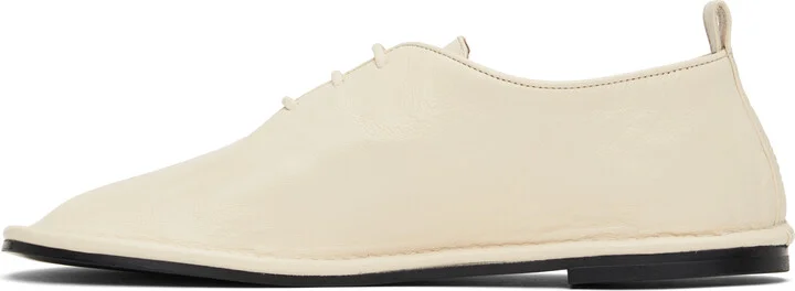 AMI Paris Beige Leather One Cut Oxfords - Image 3