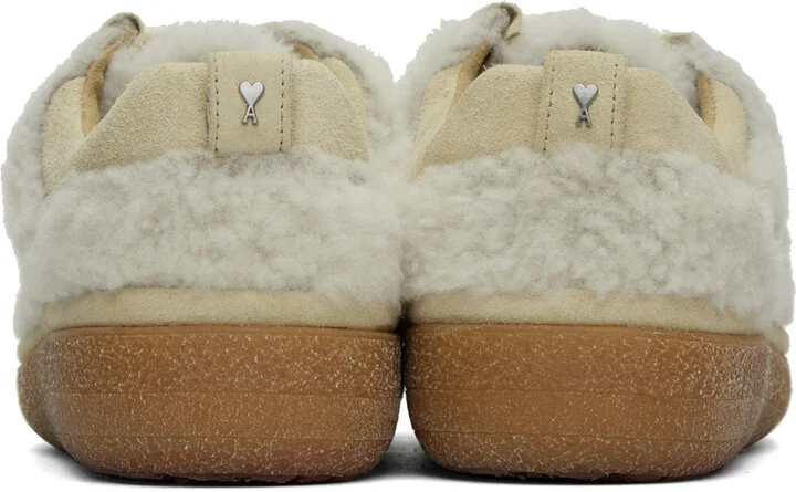 AMI Paris Beige Moc Toe Shearling Derbys - Image 2