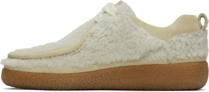 AMI Paris Beige Moc Toe Shearling Derbys - Image 3