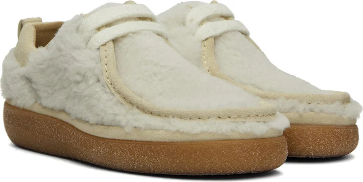 AMI Paris Beige Moc Toe Shearling Derbys - Image 4