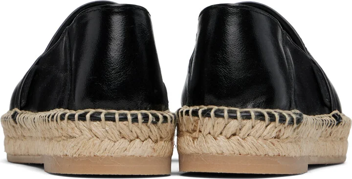 AMI Paris Black 'AMI Leather' Espadrilles - Image 2