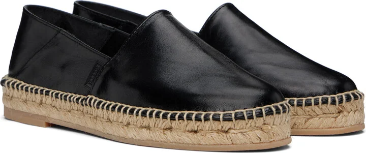 AMI Paris Black 'AMI Leather' Espadrilles - Image 4