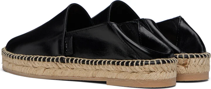 AMI Paris Black 'AMI Leather' Espadrilles - Image 5