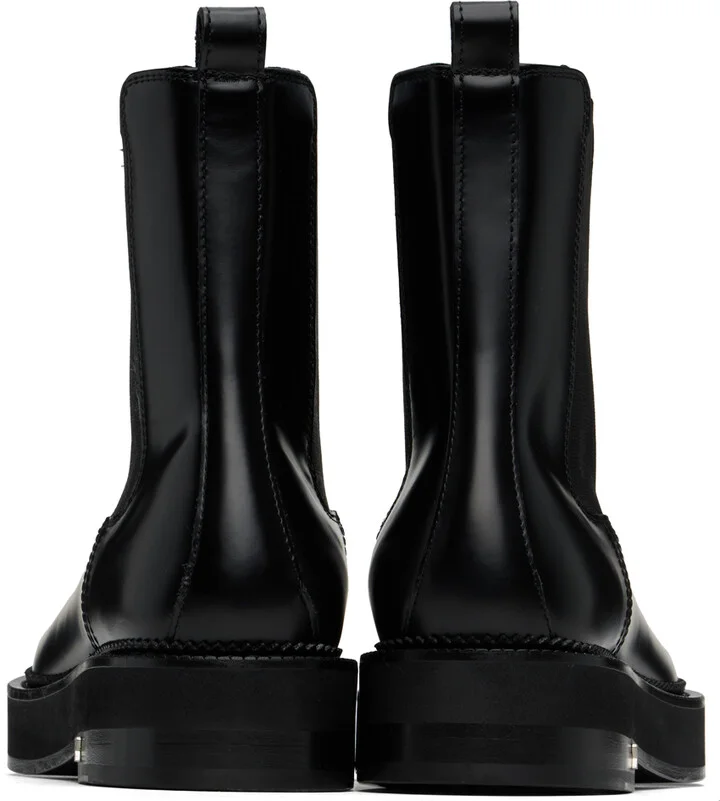 AMI Paris Black Anatomical Toe Chelsea Boots - Image 2