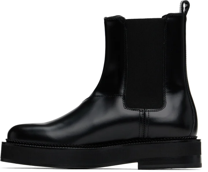 AMI Paris Black Anatomical Toe Chelsea Boots - Image 3