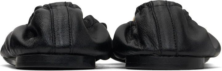 AMI Paris Black Embellished Pointed Toe Ballerina Flats - Image 2