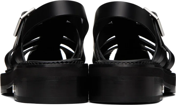 AMI Paris Black Fisherman Flat Sandals - Image 2