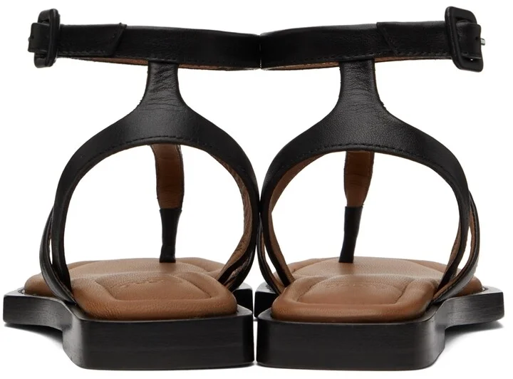 AMI Paris Black Flat Sandals - Image 2