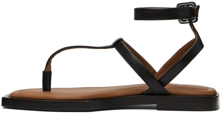 AMI Paris Black Flat Sandals - Image 3