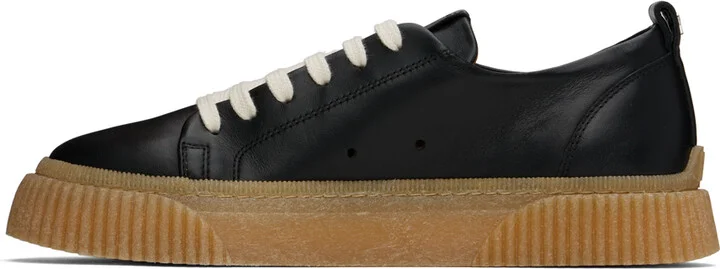 AMI Paris Black Lace-Up Sneakers - Image 3