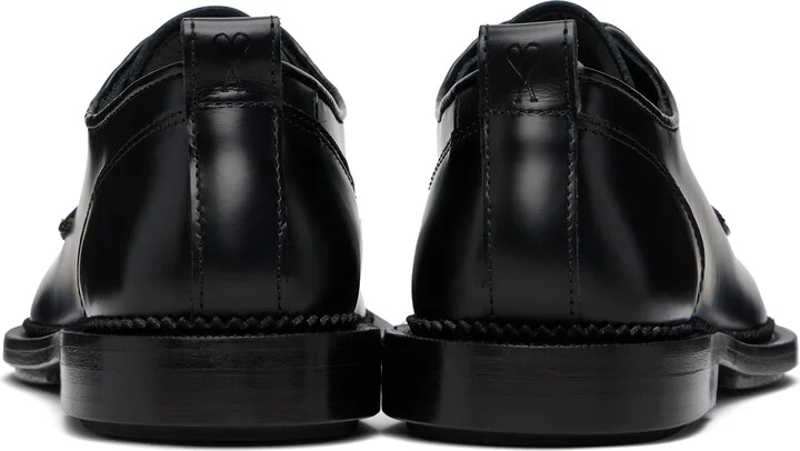 AMI Paris Black Leather Anatomical Toe Derbys - Image 2