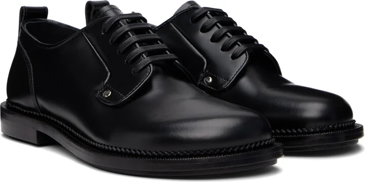 AMI Paris Black Leather Anatomical Toe Derbys - Image 4