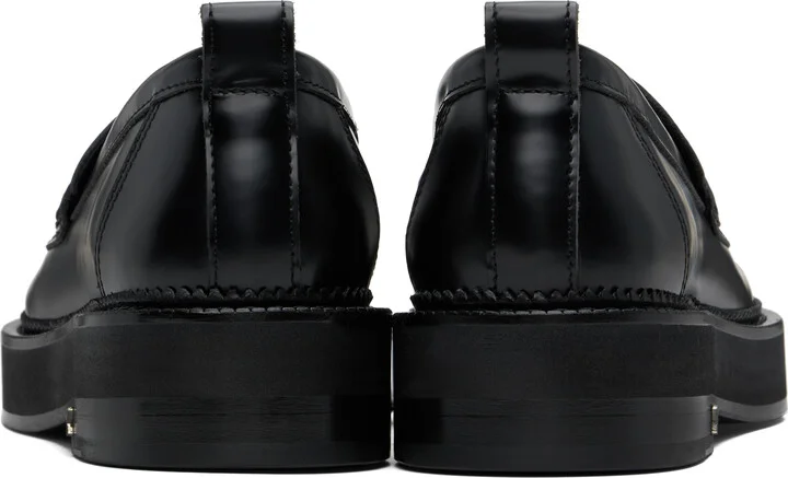 AMI Paris Black Leather Anatomical Toe Loafers - Image 2