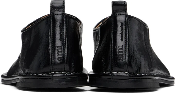 AMI Paris Black Leather One Cut Oxfords - Image 2