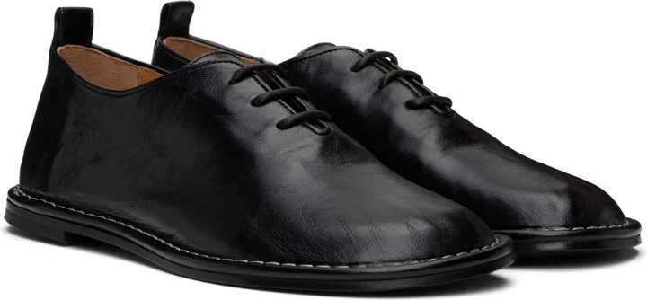 AMI Paris Black Leather One Cut Oxfords - Image 4