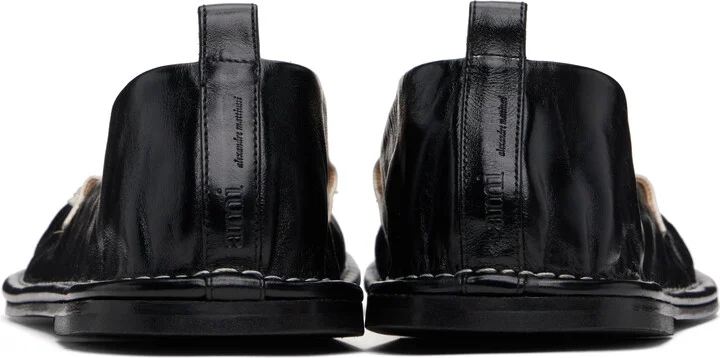 AMI Paris Black & Off-White Leather Midi Loafers - Image 2