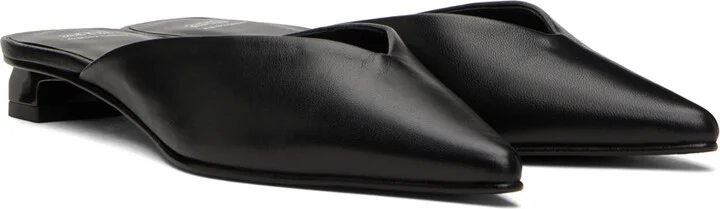 AMI Paris Black Pointed Toe Mules - Image 4