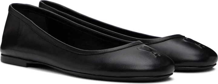 AMI Paris Black Round Toe Ami De Cœur Ballerina Flats - Image 4