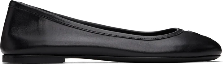 AMI Paris Black Round Toe Ami De Cœur Ballerina Flats