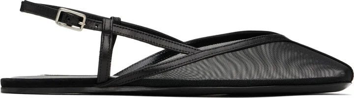 AMI Paris Black Slingback Ballerina Flats