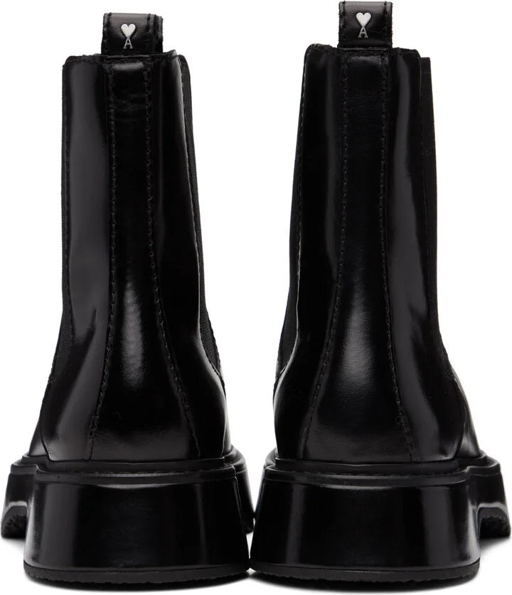 AMI Paris Black Square Toe Boots - Image 2