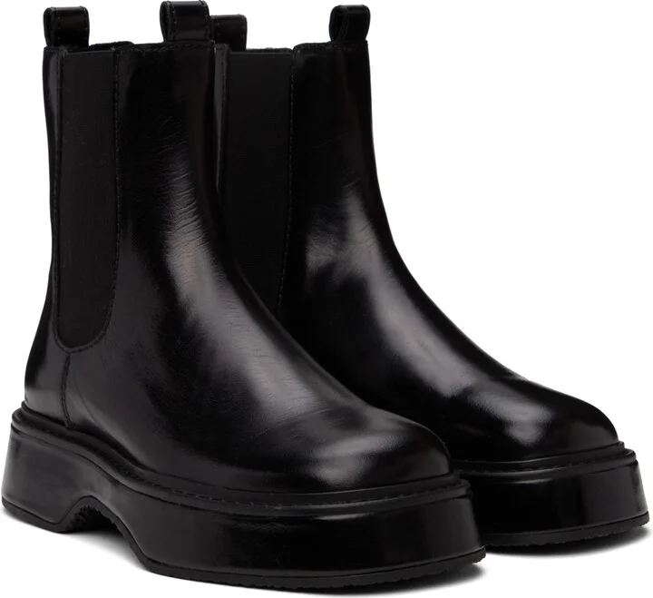 AMI Paris Black Square Toe Boots - Image 4