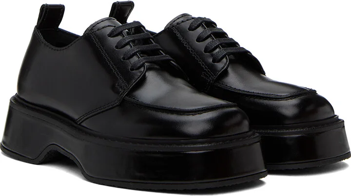 AMI Paris Black Square Toe Derbys - Image 4