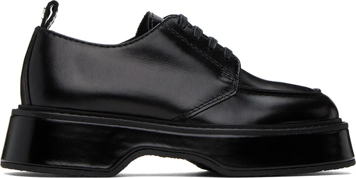 AMI Paris Black Square Toe Derbys